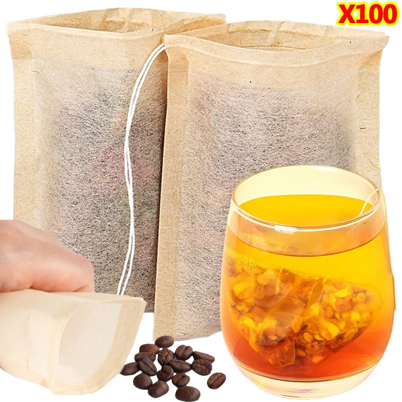 100Pcs Teabags with Drawstring - Herbal Tea ulasan dan harga