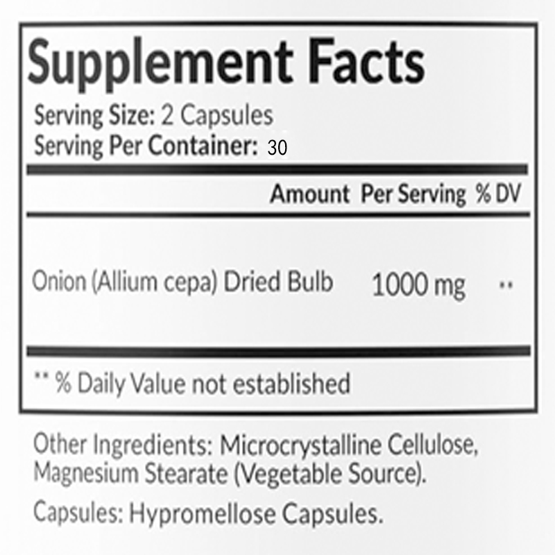 Natural Onion Extract 1000mg - - Herbal Supplement ulasan dan harga