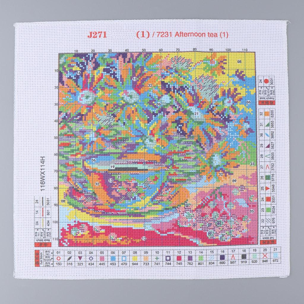 Cross Stitch Printed Canvas Ch - Chamomile Tea ulasan dan harga