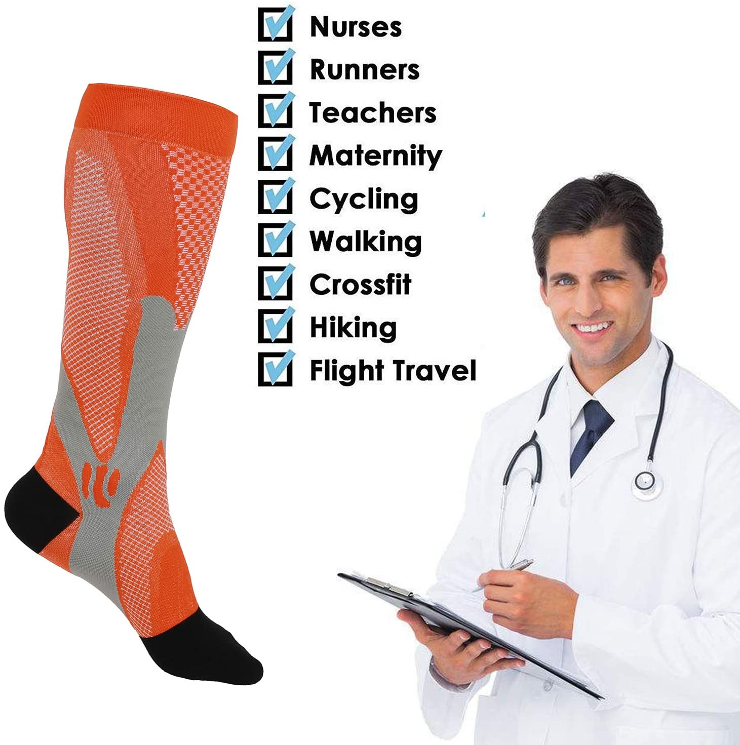 Compression Socks Running Spor - Echinacea ulasan dan harga